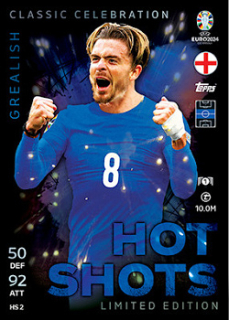 Jack Grealish England Topps Match Attax EURO 2024 Hot Shots Limited Edition #HSLE2